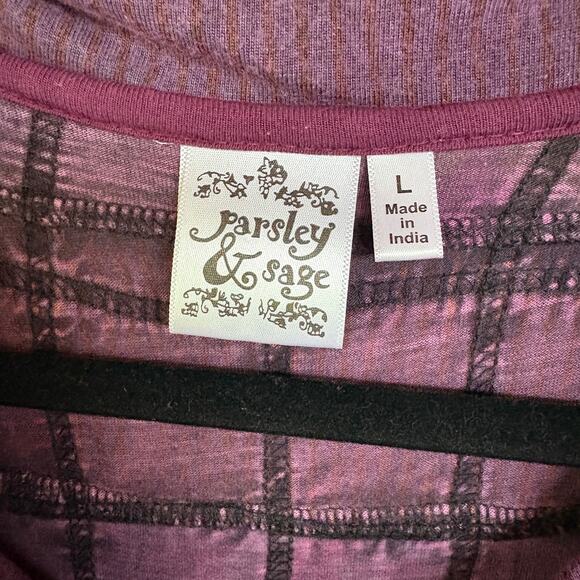 Bohemian Purple Fairy Grunge Cowl Neck Desert Beach Flowy Lagenlook Blouse Large - Picture 9 of 10